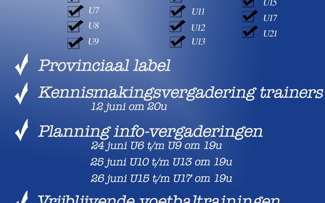 Checklist jeugdwerking 2020 – 2021
