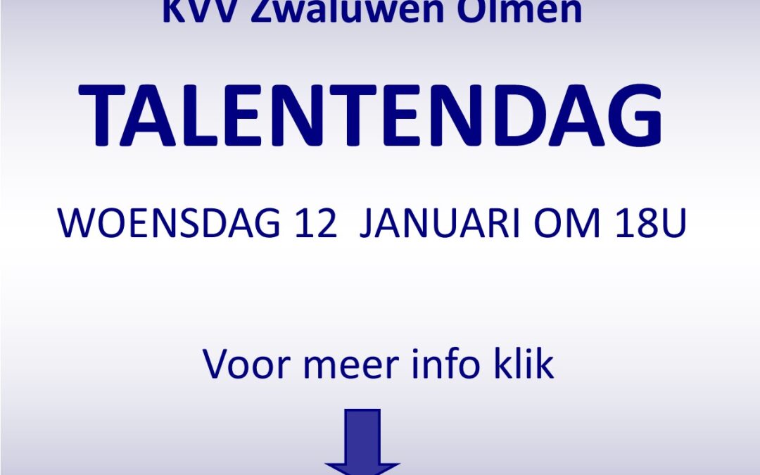 Talentendag 12 januari
