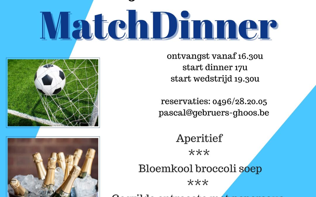 Zaterdag 25.03.2023 MatchDinner